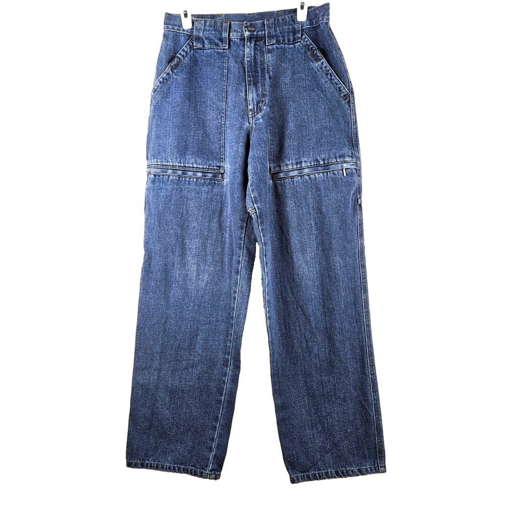 Vintage y2k baggy jeans Mac sport cargo wide leg Pocket Jinco Zipper denim 30x30